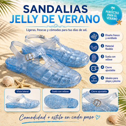 Sandalias de Verano Transpirables Azul Transparente