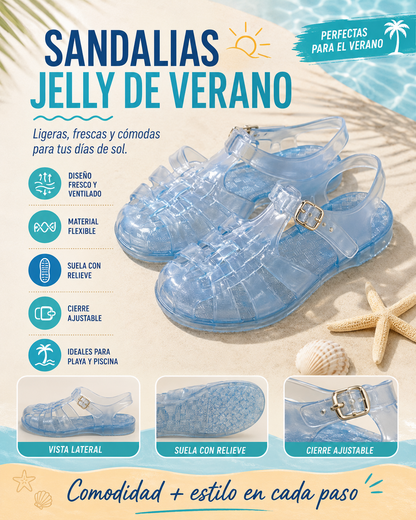 Sandalias de Verano Transpirables Azul Transparente